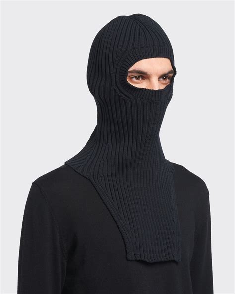 Black Technical Fabric Ski Mask .